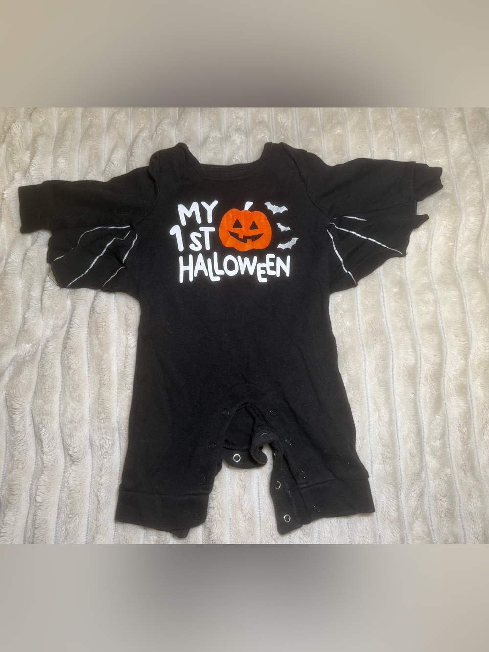 0-3 month Halloween bat onesie